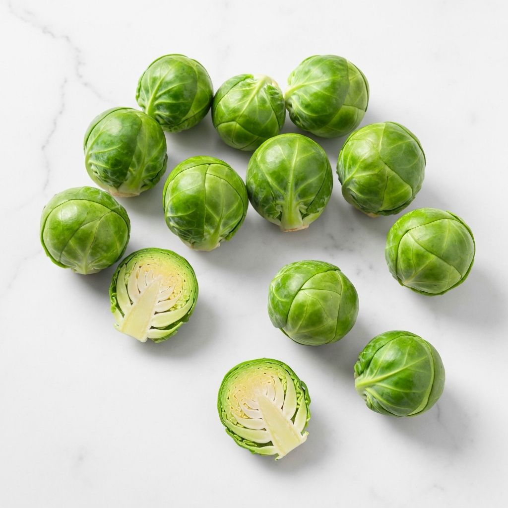 Frische Rosenkohl einzeln und zusammen